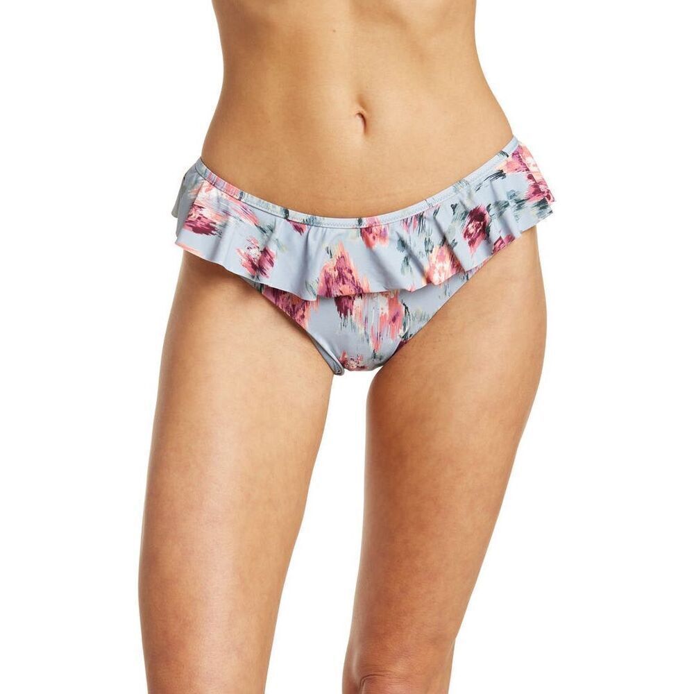 Laundry by Shelli Segal Womens Bikini Bottom  Feeling Rosy Ruffle Hipster Steel
